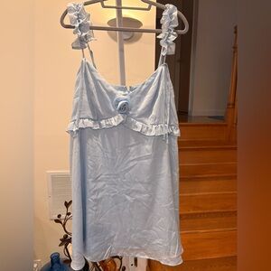 Wild Fable NWT size XXL sexy blue slinky ruffle strap dress